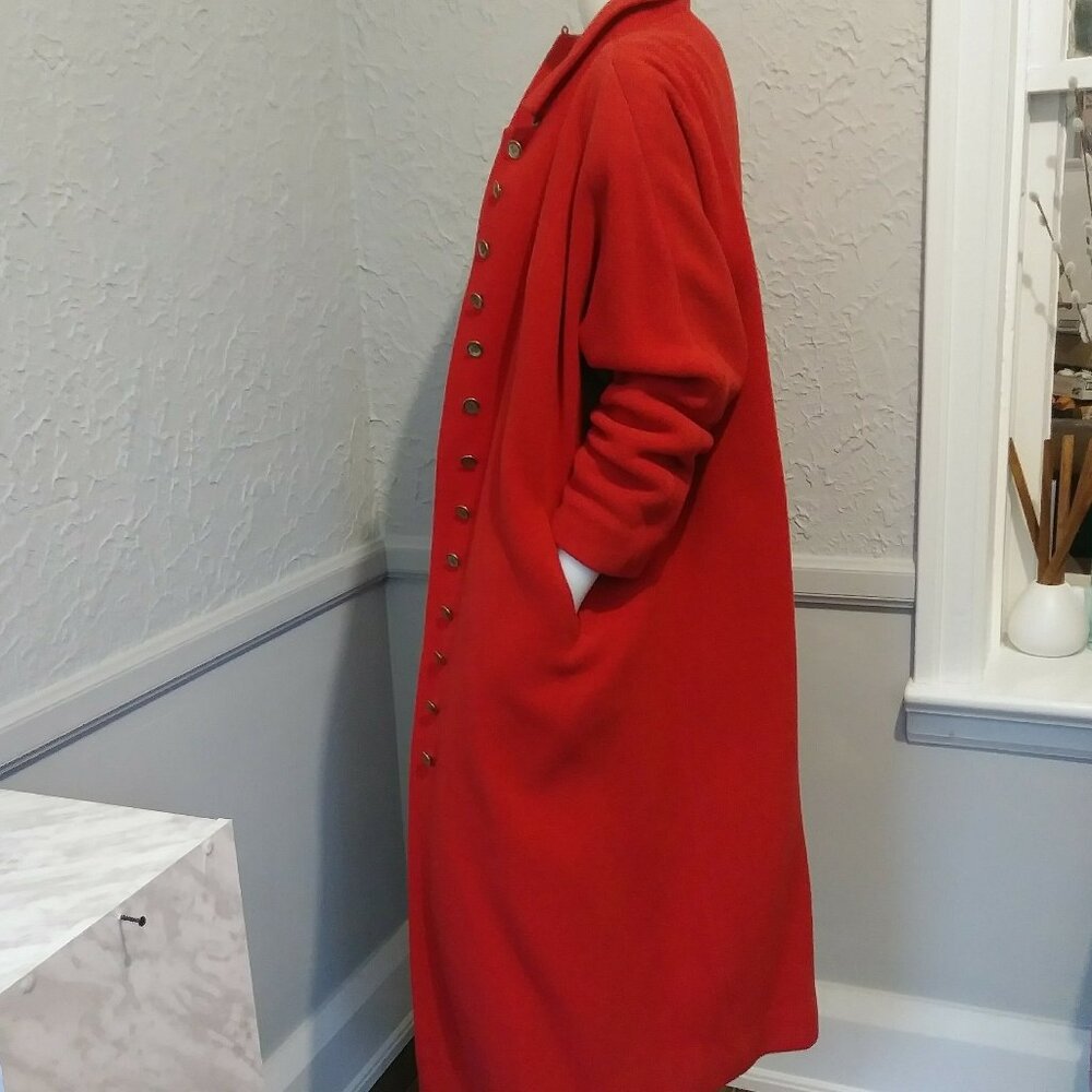 Vintage Red Long Fall Winter Coat by Bonwit Teller